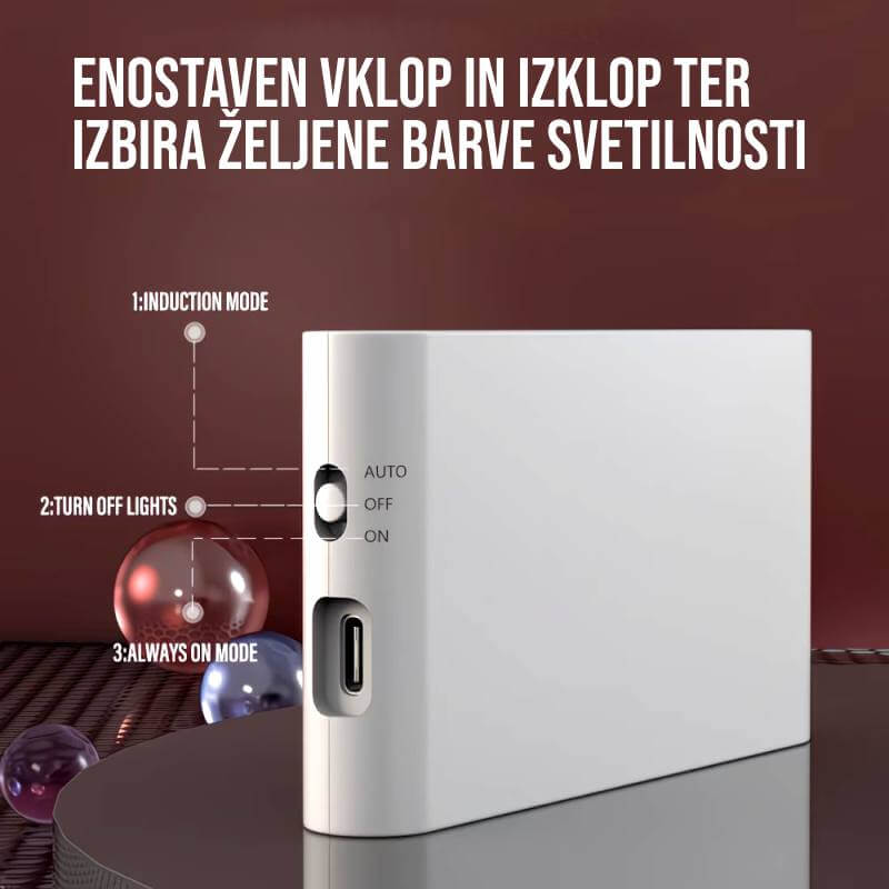 Led RGB lučka s senzorjem - USB polnjenje